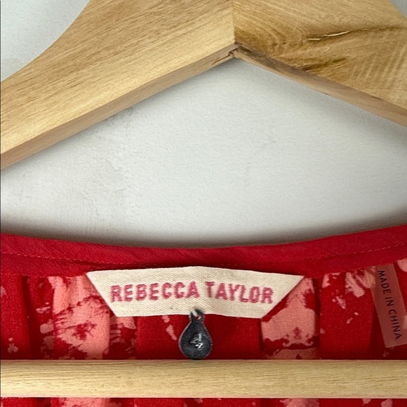 Rebecca Taylor silk Red Blouse Size 4 - Picture 3 of 8